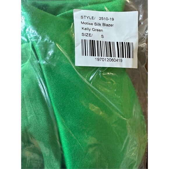 Retrofete SER.O.YA Motlee Silk Blazer in Kelly Green-Size S - Picture 6 of 8